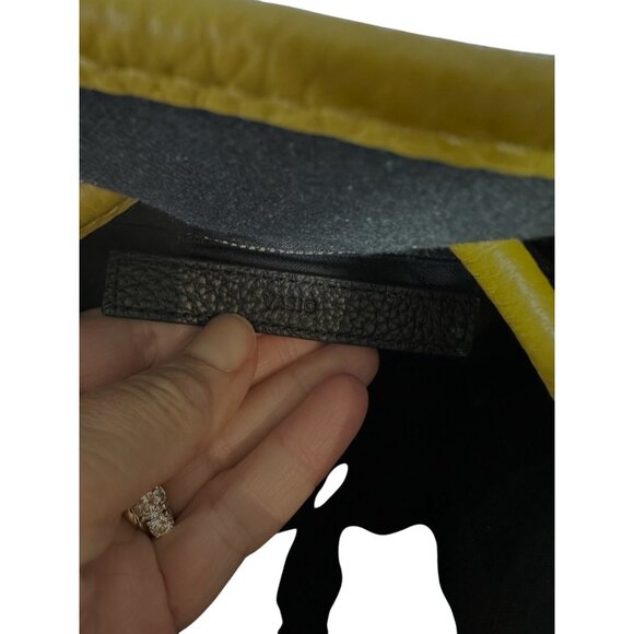 VASIC Bond Mini Tote Bag LEATHER Sacoche Yellow Chartreuse Green Knotted - Picture 8 of 13